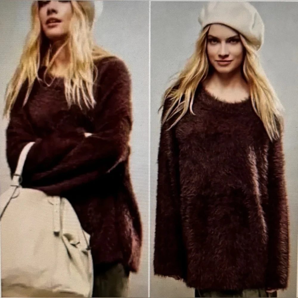 Free People Harrison Bunny Ultra Soft Drop Sleeve Oversized Sweater Women M NEW